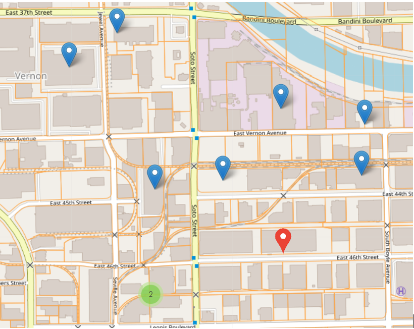 example of a map showcasing industrial real estate locations